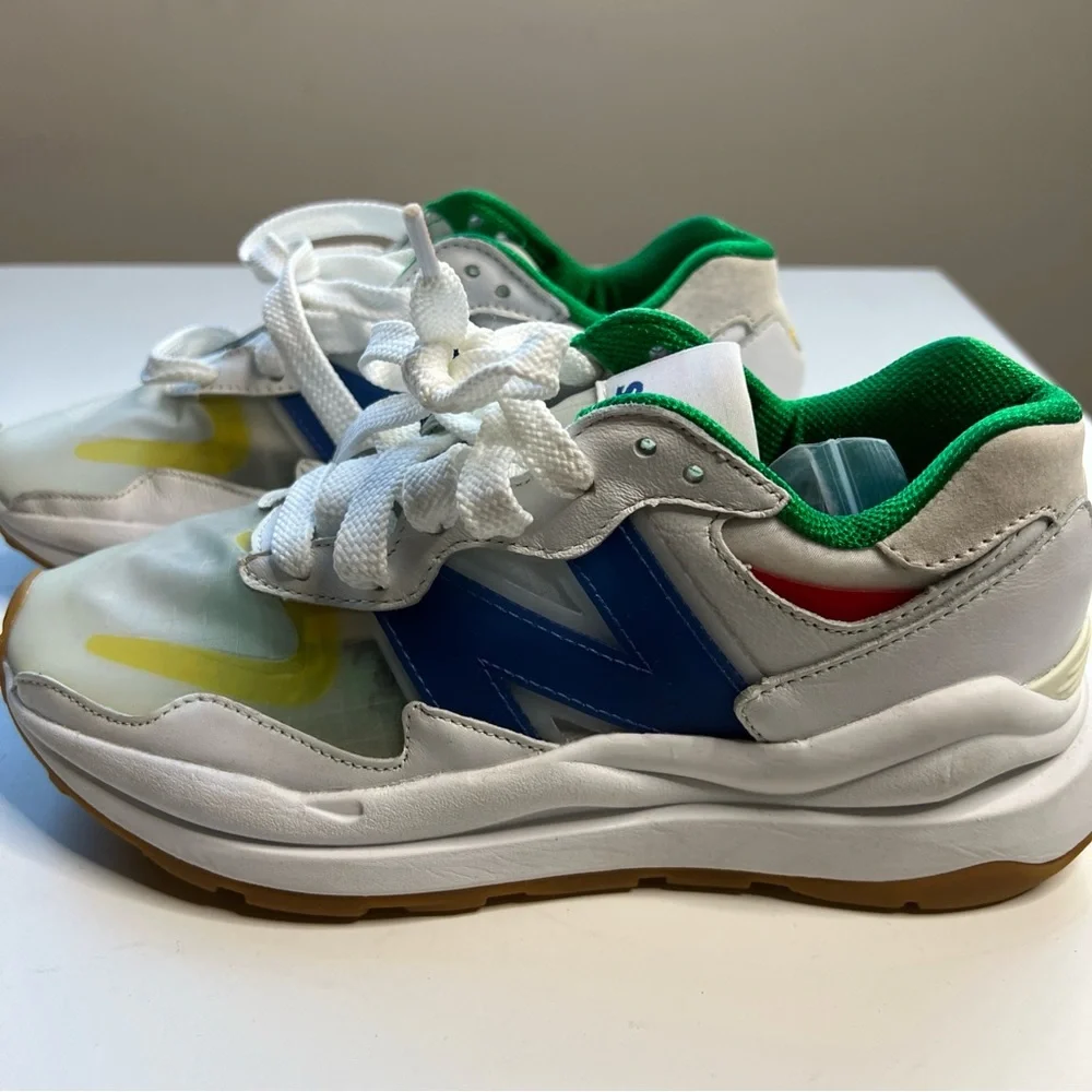 STAUD x New Balance 57/40 Sneakers Mens 6 White Blue Quartz Colored Laces New - Picture 5 of 16